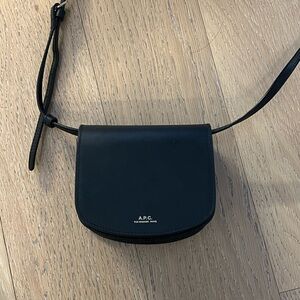 A.P.C. Black Mini Dina Leather Crossbody Bag